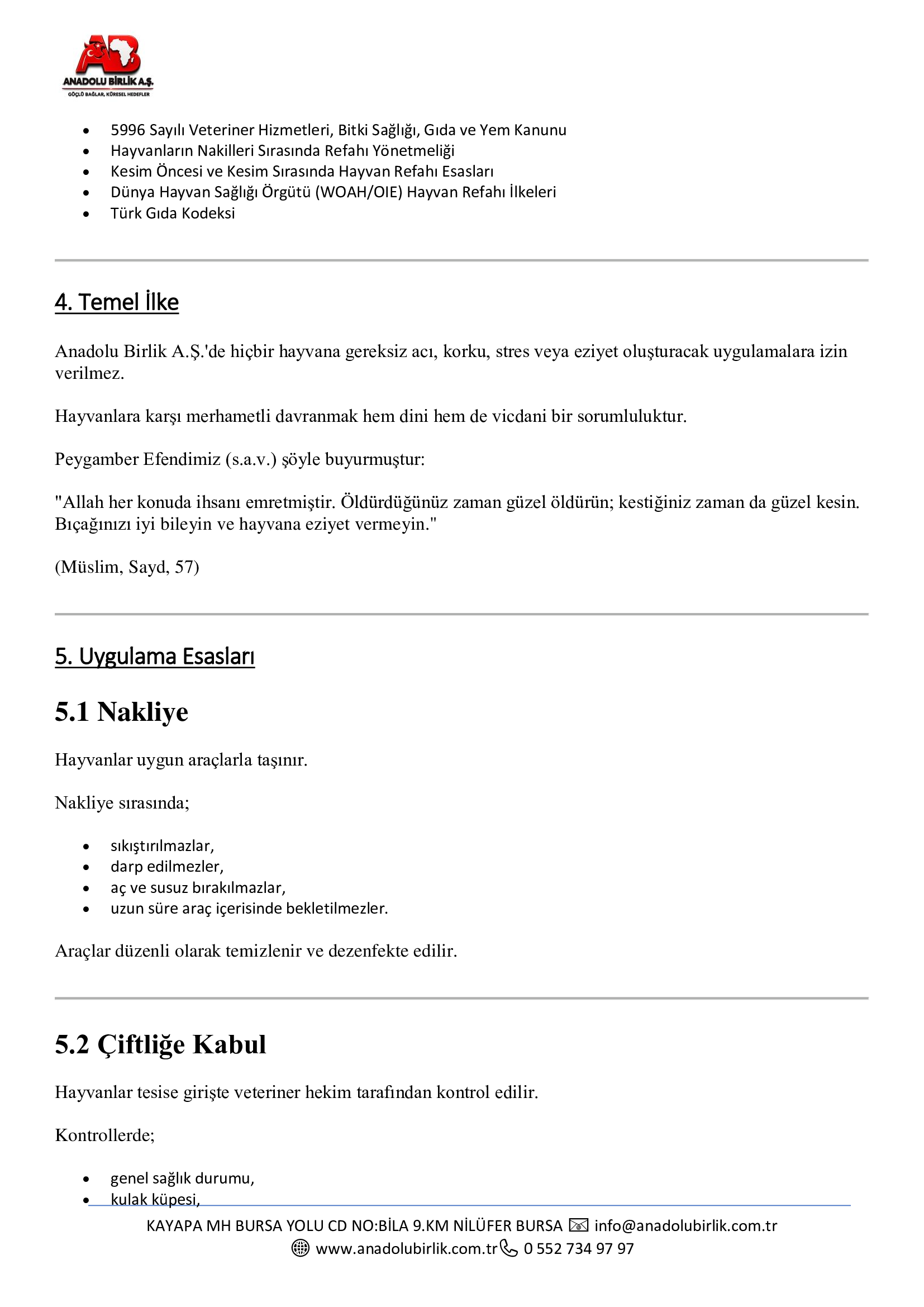 Animal Welfare Procedure, 2 Pages