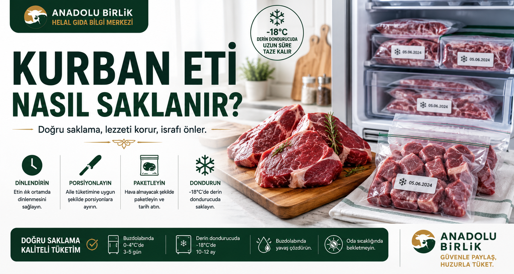 Kurban Eti Nasıl Saklanır? Doğru Muhafaza, Dinlendirme ve Dondurma Rehberi