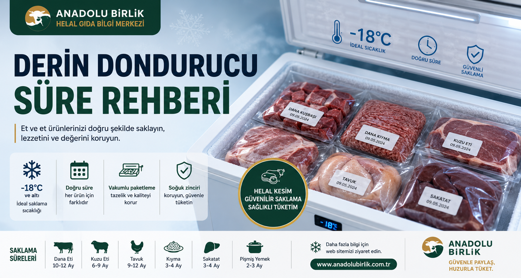Derin Dondurucu Süre Rehberi | Et Kaç Ay Saklanabilir? | Anadolu Birlik