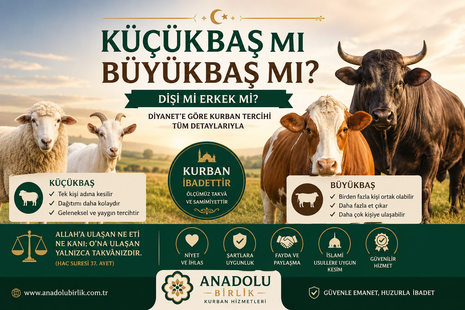 Kurban Bayramında Küçükbaş mı Büyükbaş mı? Dişi mi Erkek mi? Diyanet'e Göre Hangisi Daha Faziletlidir?
